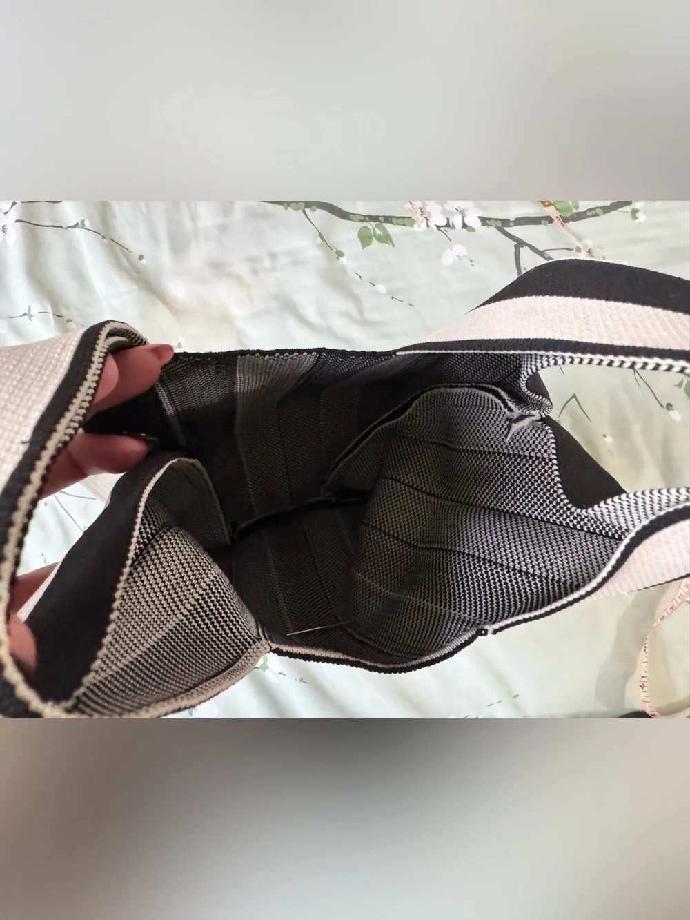 Striped Black and Cream Women’s Tote Bag-Brand new, never used, no tag.